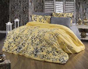 Bavlněné povlečení DELUXE 140x200+70x90 Botanica žlutá