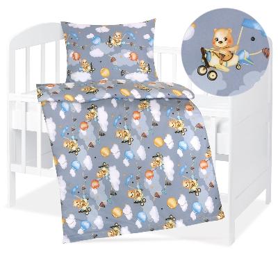 Dětské bavlněné povlečení 90x135+45x60 Medvídek v letadle 2