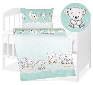 Dětské bavlněné povlečení 90x135+45x60 Roztomilí medvídci modří