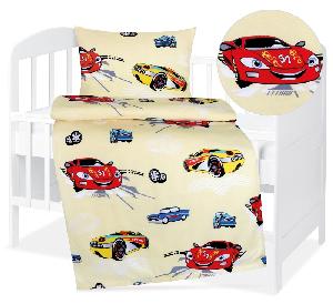 Dětské bavlněné povlečení 90x135+45x60 Barevná autíčka
