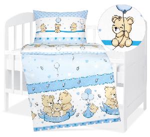 Dětské bavlněné povlečení 90x135+45x60 Medvídci a balónky