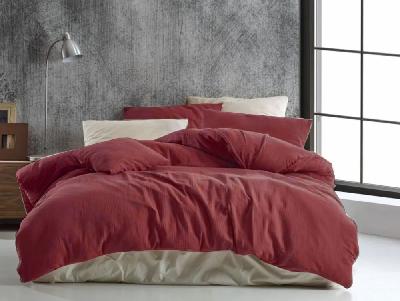 TOP Mušelínové povlečení 140x200+70x90 Vínové