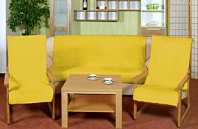 Souprava Korall micro 3+1+1 - 150x200, 65x150 ŽLUTÁ