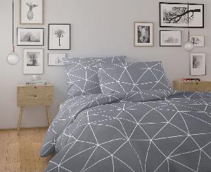 TOP Bavlněné povlečení NORDIC COLLECTION 140x200+70x90 Grid šedé