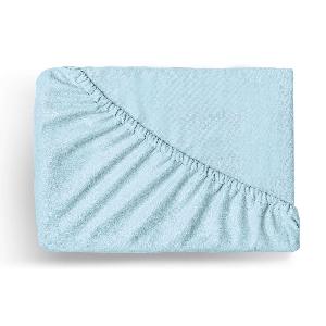 Flanelové napínací prostěradlo 140x200 Světle modré
