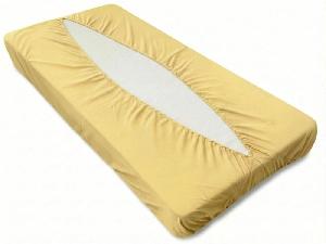 Jersey prostěradlo obálkového střihu 90x200 banánová