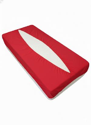 Jersey prostěradlo obálkového střihu 90x200 červená